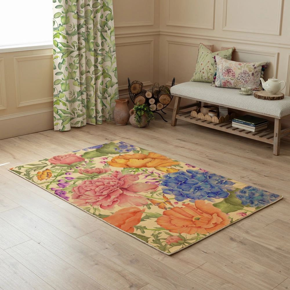 Idalia Printed Wool Rug Fuchsiamodern home decor ,home decor for bedroom 