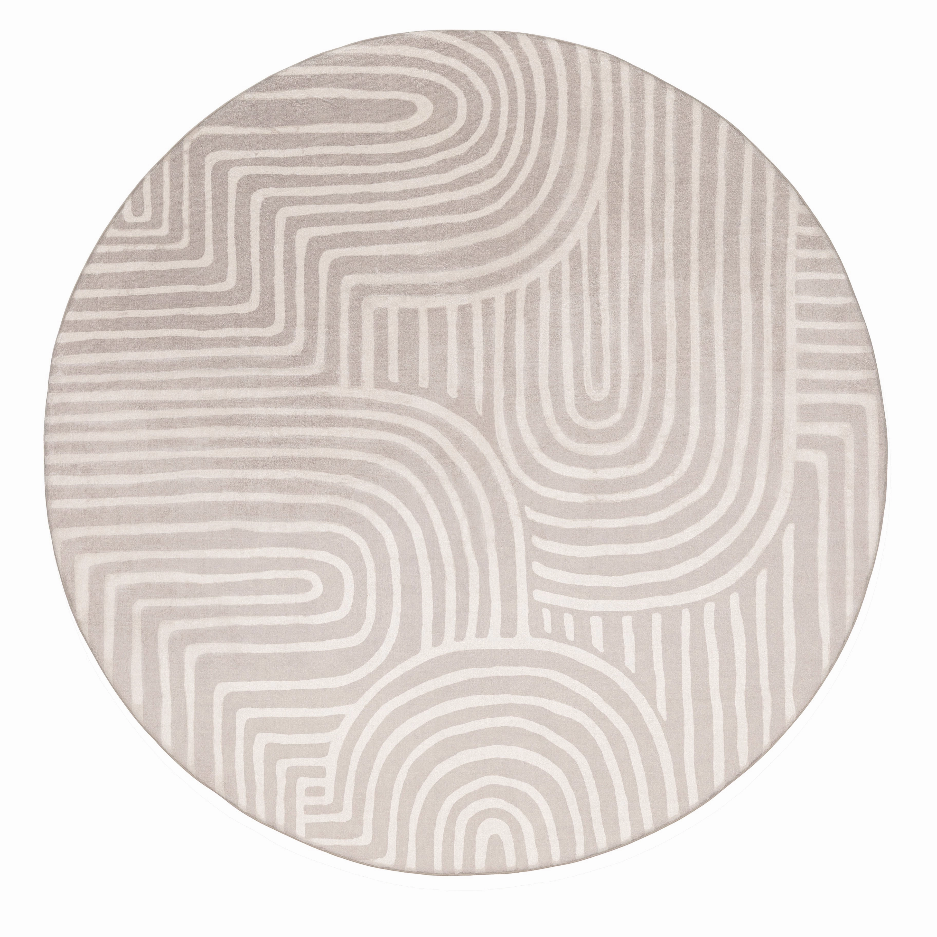 Idra Neutral Abstract Rollie Pollie Round Playmatmodern color block patchwork rug