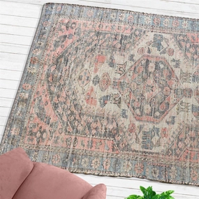 Ilder Distressed Tribal Rugmodern color block patchwork rug