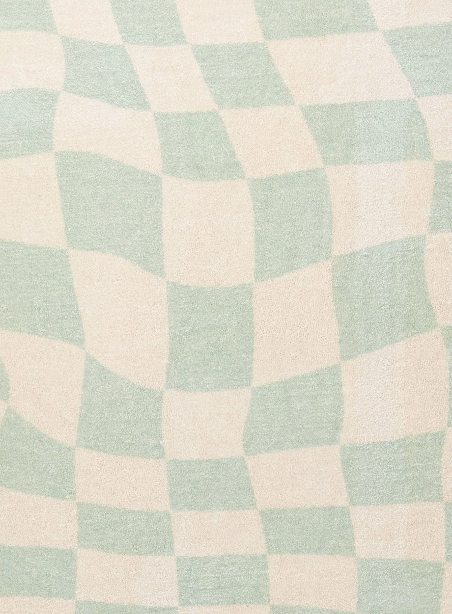 Ilenna Green and Ivory Abstract Checkered Washable Rug