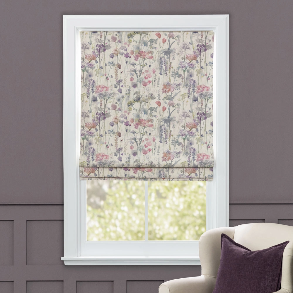 Ilinizas Printed Cotton Made to Measure Roman Blinds Coral Natural