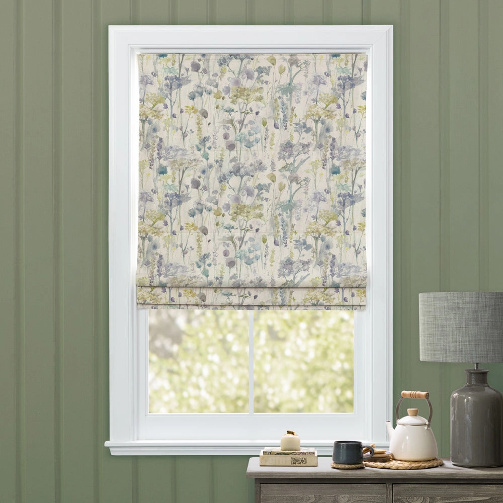 Ilinizas Printed Cotton Made to Measure Roman Blinds Lemon Natural