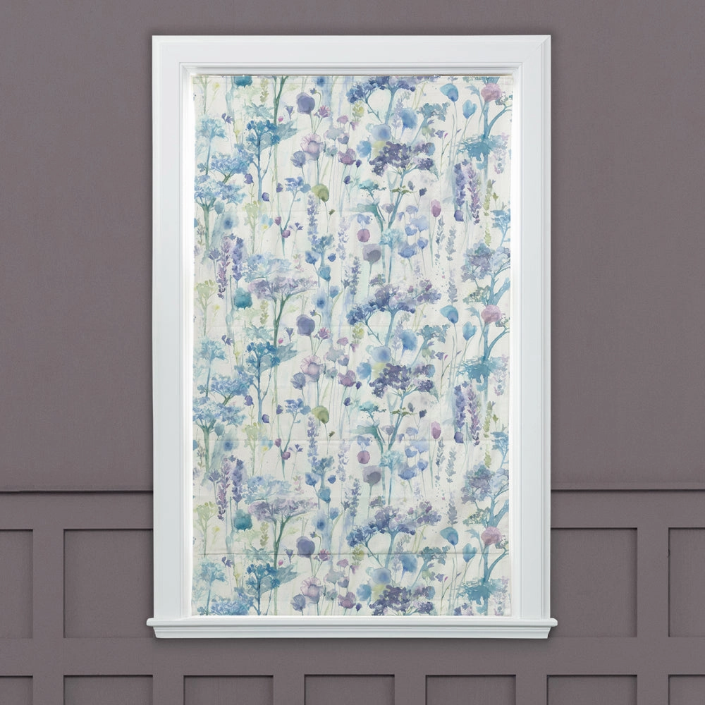 Ilinizas Printed Cotton Made to Measure Roman Blinds Violet