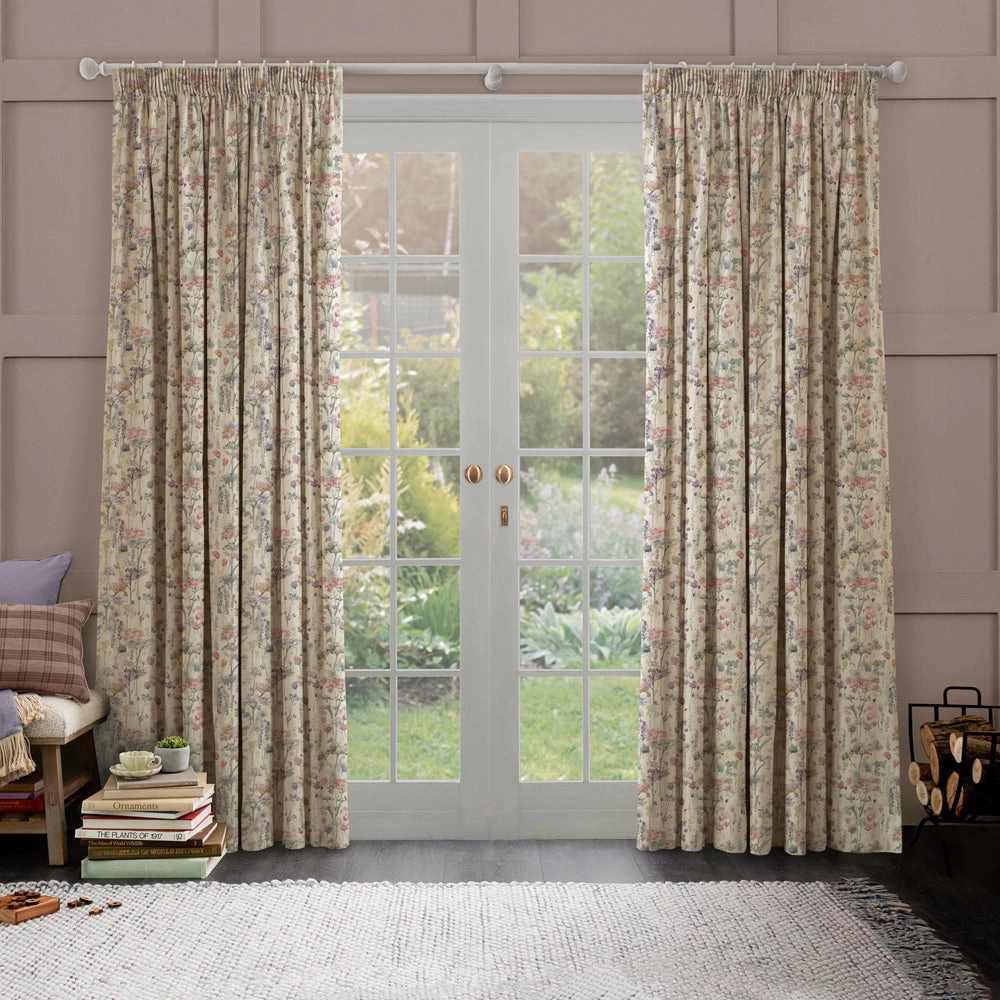 Ilinizas Printed Made to Measure Curtains Coral Natural