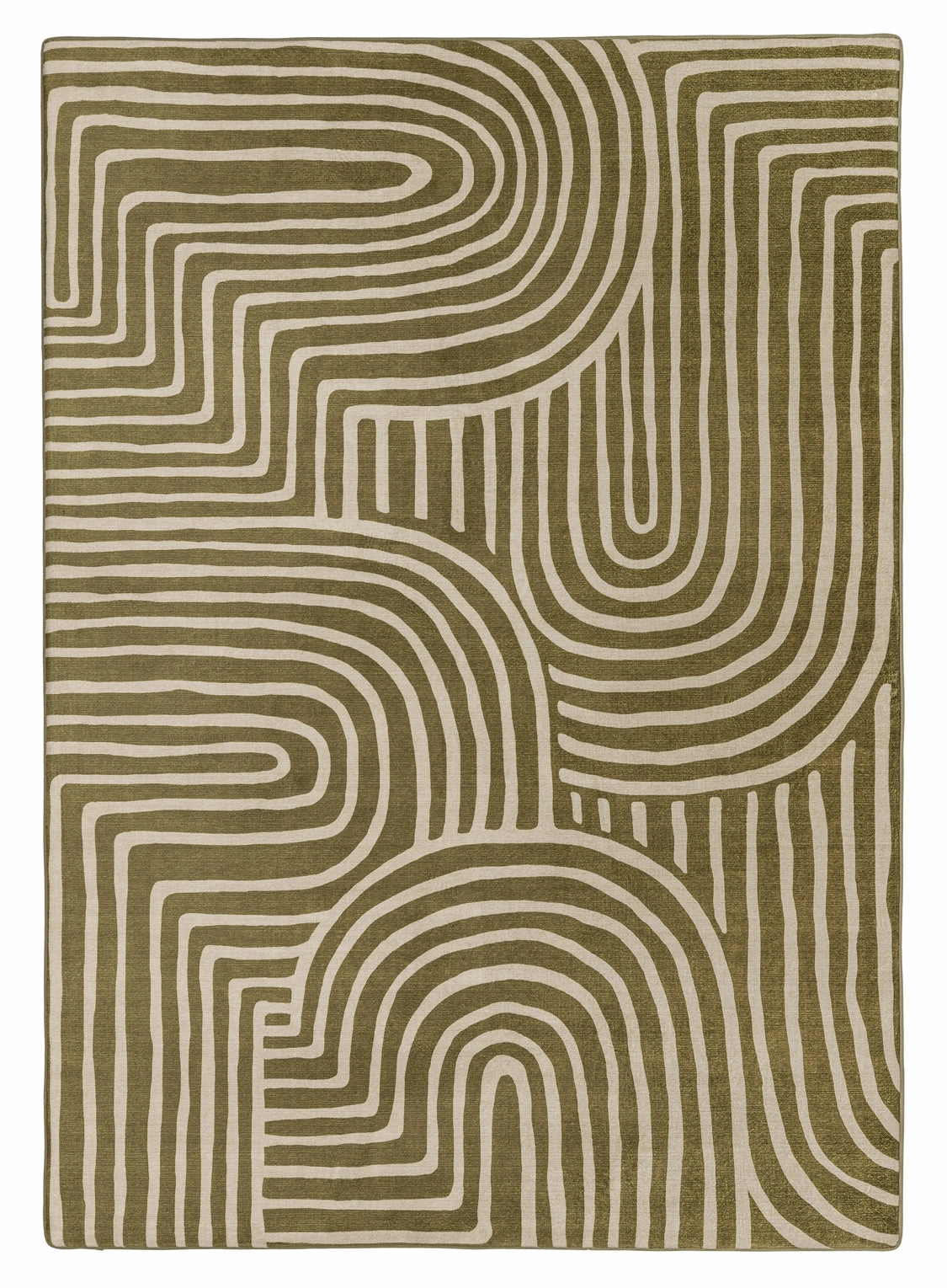 Iloa Green Abstract Rollie Pollie Playmatmodern color block patchwork rug