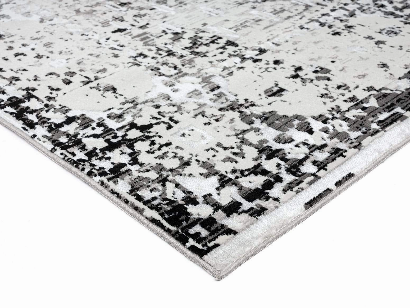 Imran Black Grey And Ivory Traditional Distressed Rug *NO RETURNS UNLESS FAULTY