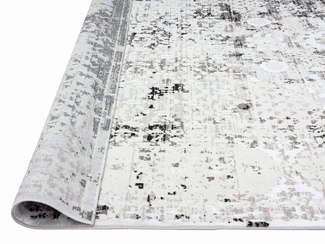 Imran Black Grey And Ivory Traditional Distressed Rug *NO RETURNS UNLESS FAULTY