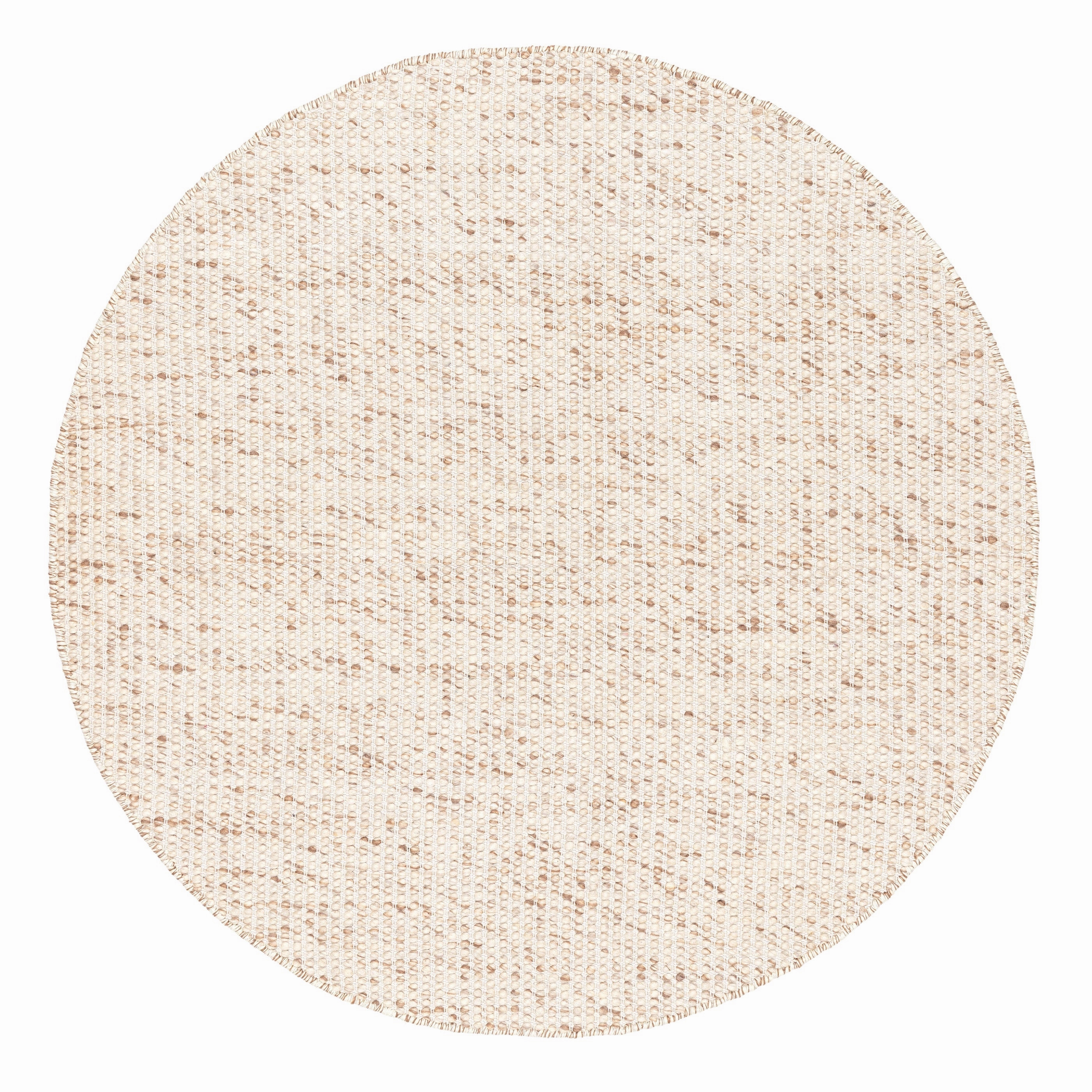 Indya Marbled Cream and Beige Chunky Wool Round Rugmodern color block patchwork rug