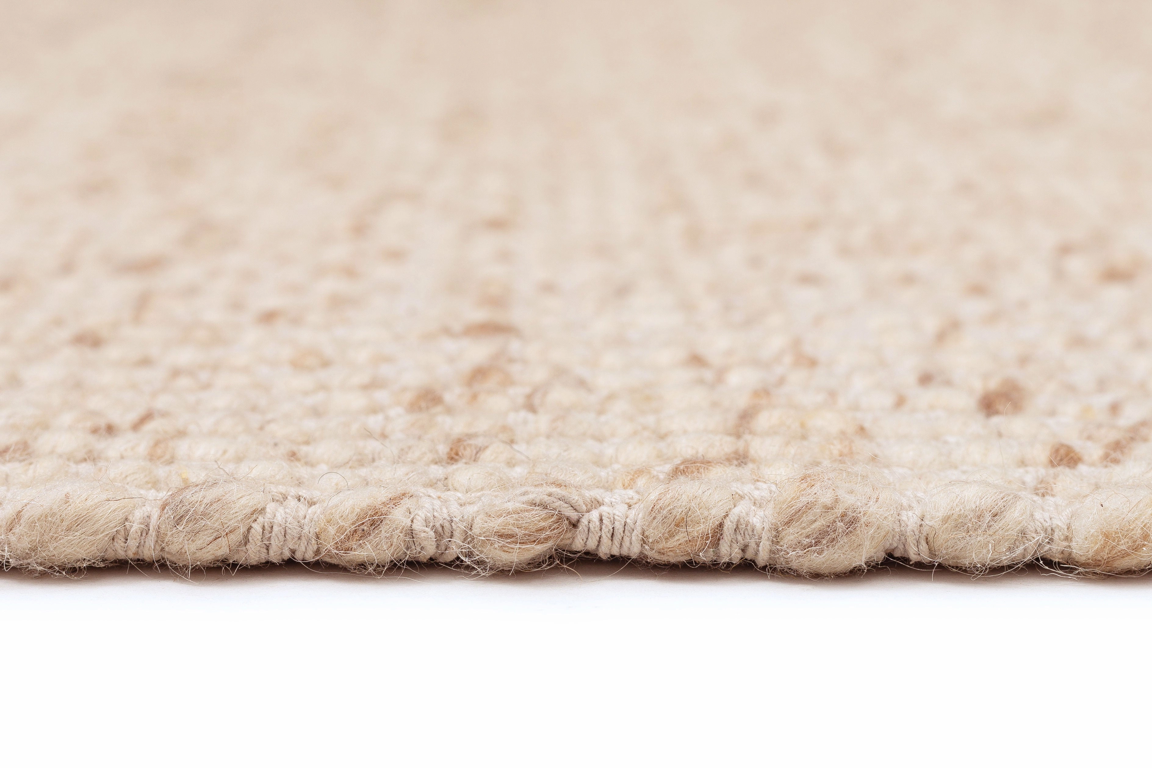 Indya Marbled Cream and Beige Chunky Wool Rug