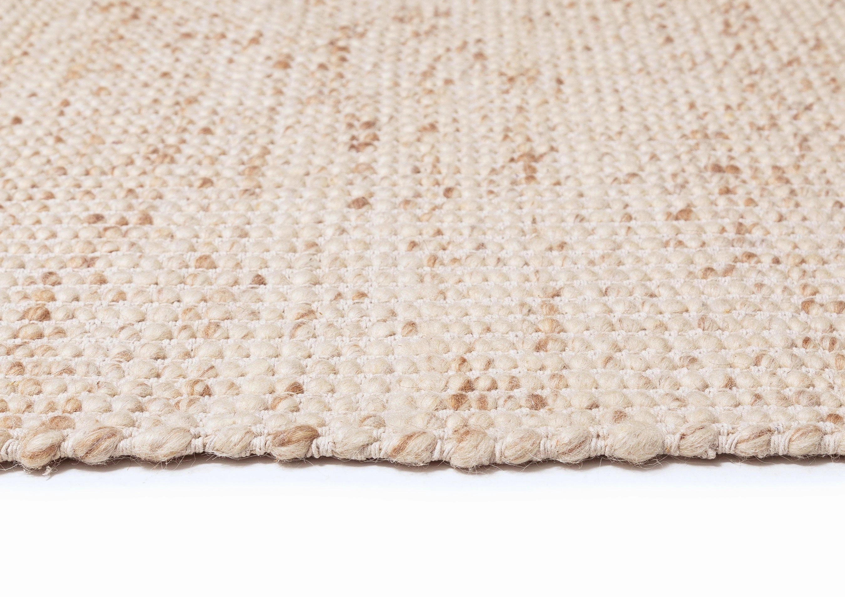 Indya Marbled Cream and Beige Chunky Wool Rug