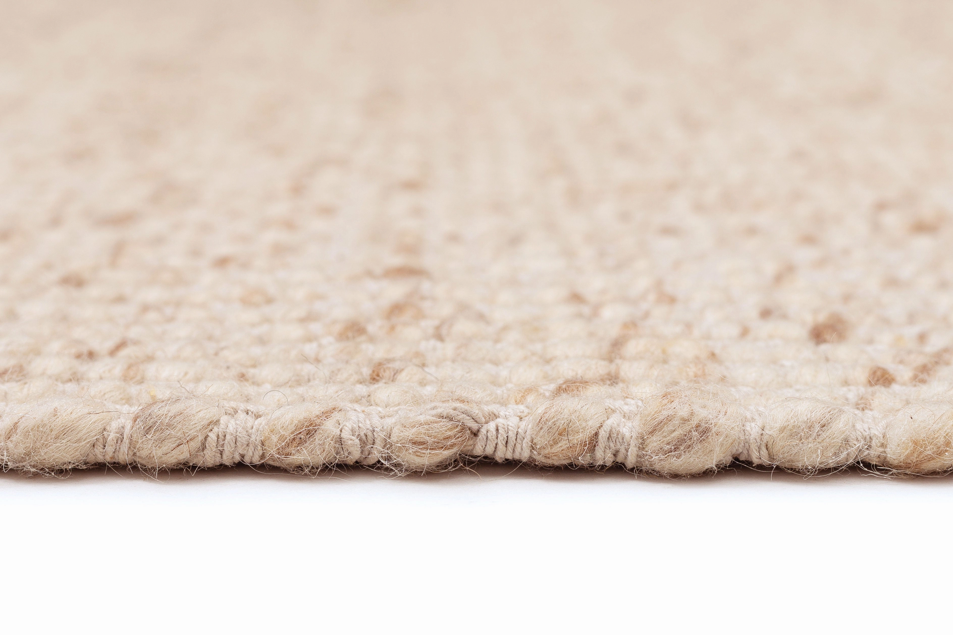 Indya Marbled Cream and Beige Chunky Wool Rug