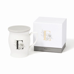 Initial Mug Flower  Eglass cups ,personalized mugs 