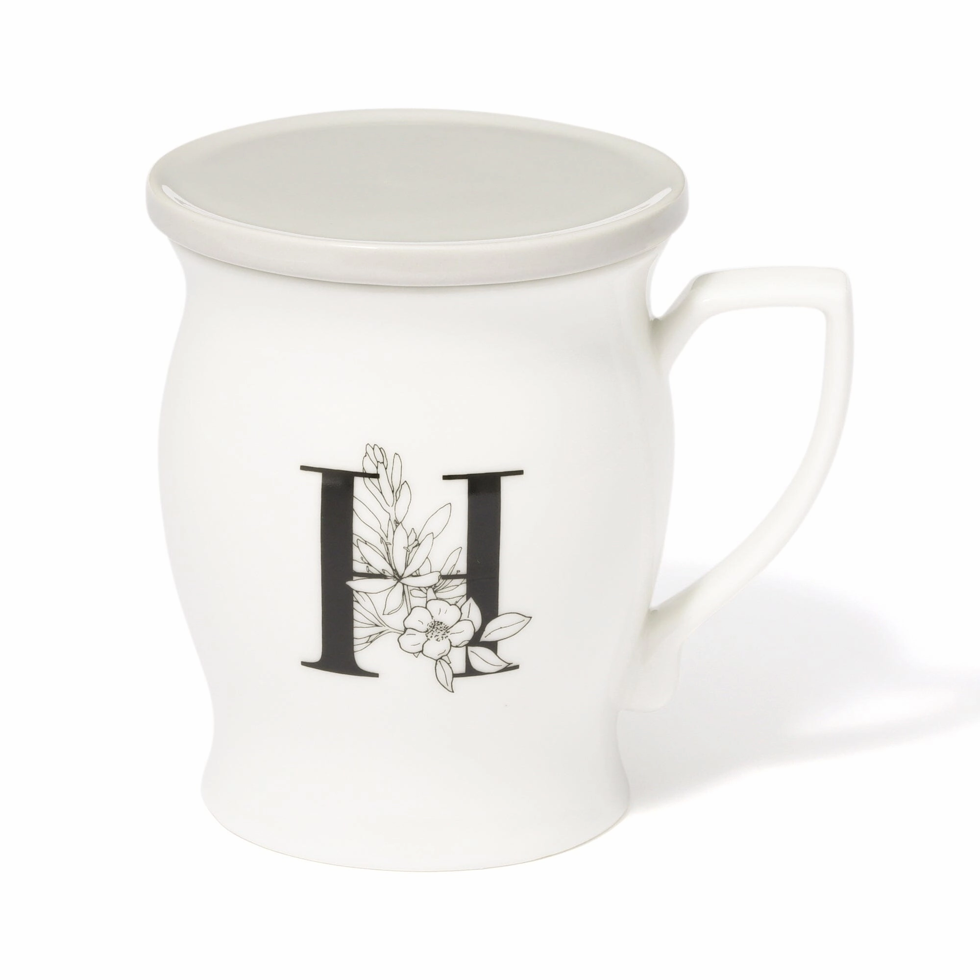 Initial Mug Flower  H