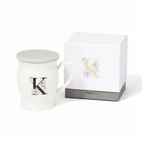 Initial Mug Flower  Kglass cups ,personalized mugs 
