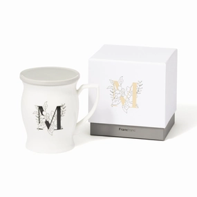 Initial Mug Flower  Mglass cups ,personalized mugs 