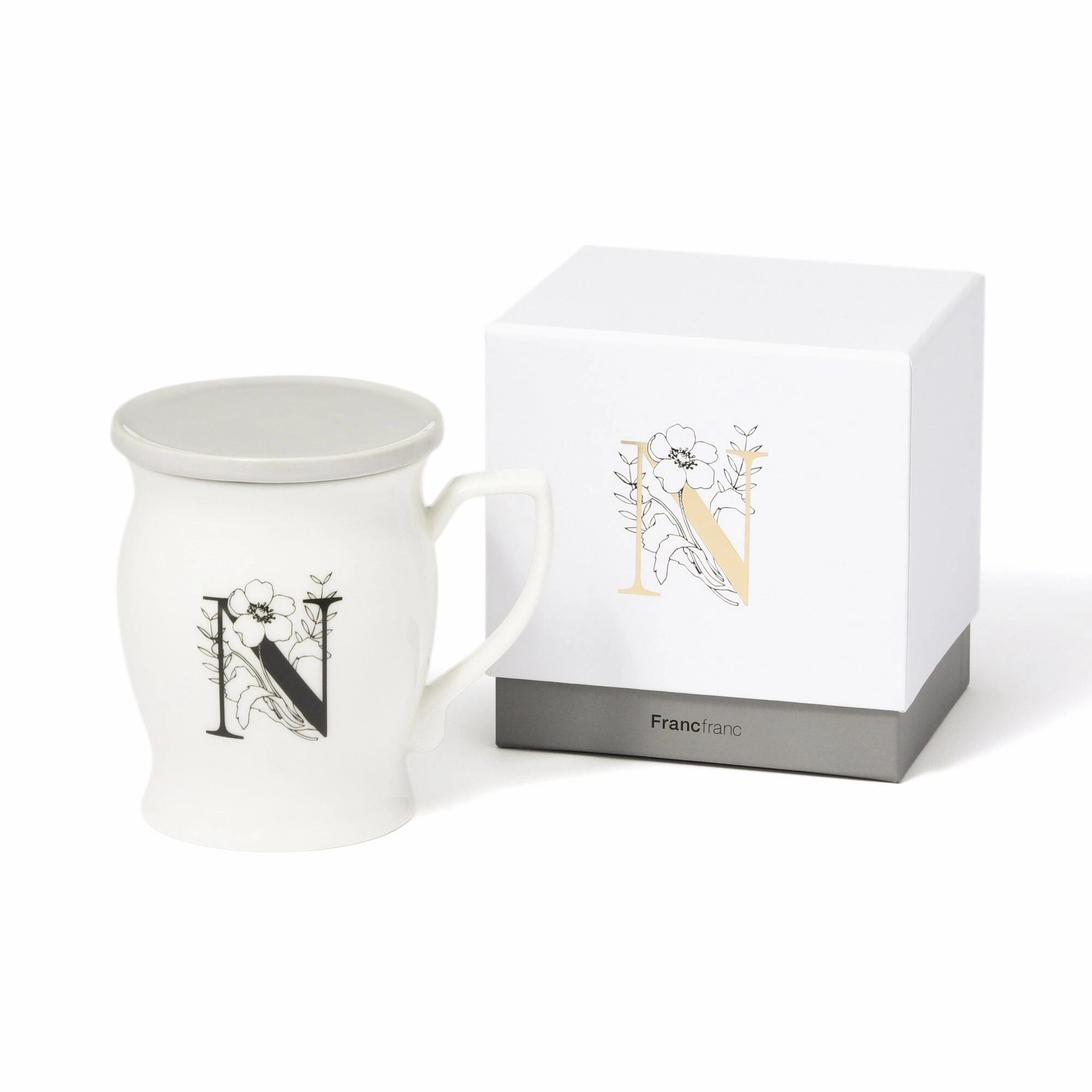 Initial Mug Flower  Nglass cups ,personalized mugs 