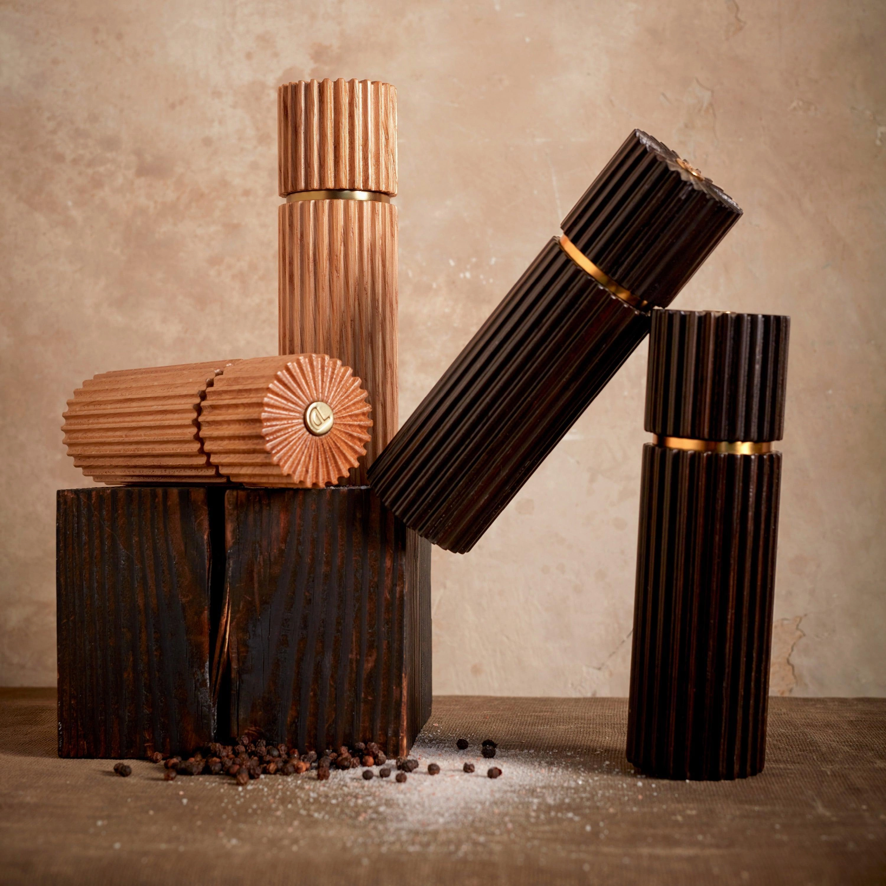 Ionic Salt   Pepper Mills - Natural Oak (Set of 2)