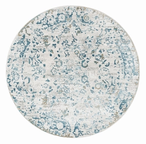 Iris Blue Grey and Beige Distressed Floral Round Rugmodern color block patchwork rug