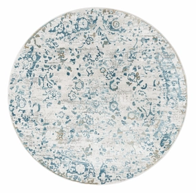 Iris Blue Grey and Beige Distressed Floral Round Rugmodern color block patchwork rug
