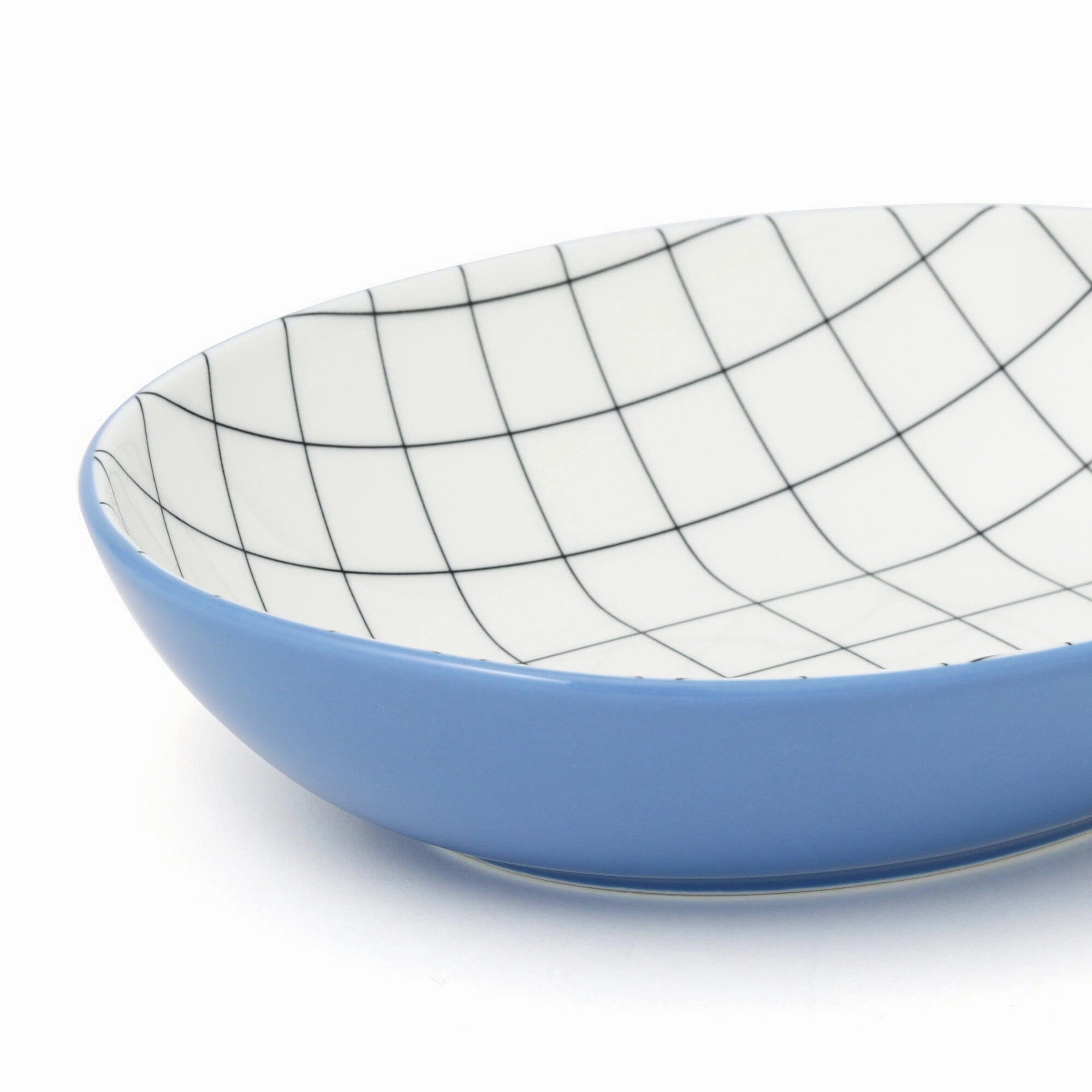 Iroiro Oval Deep plate Windowpane