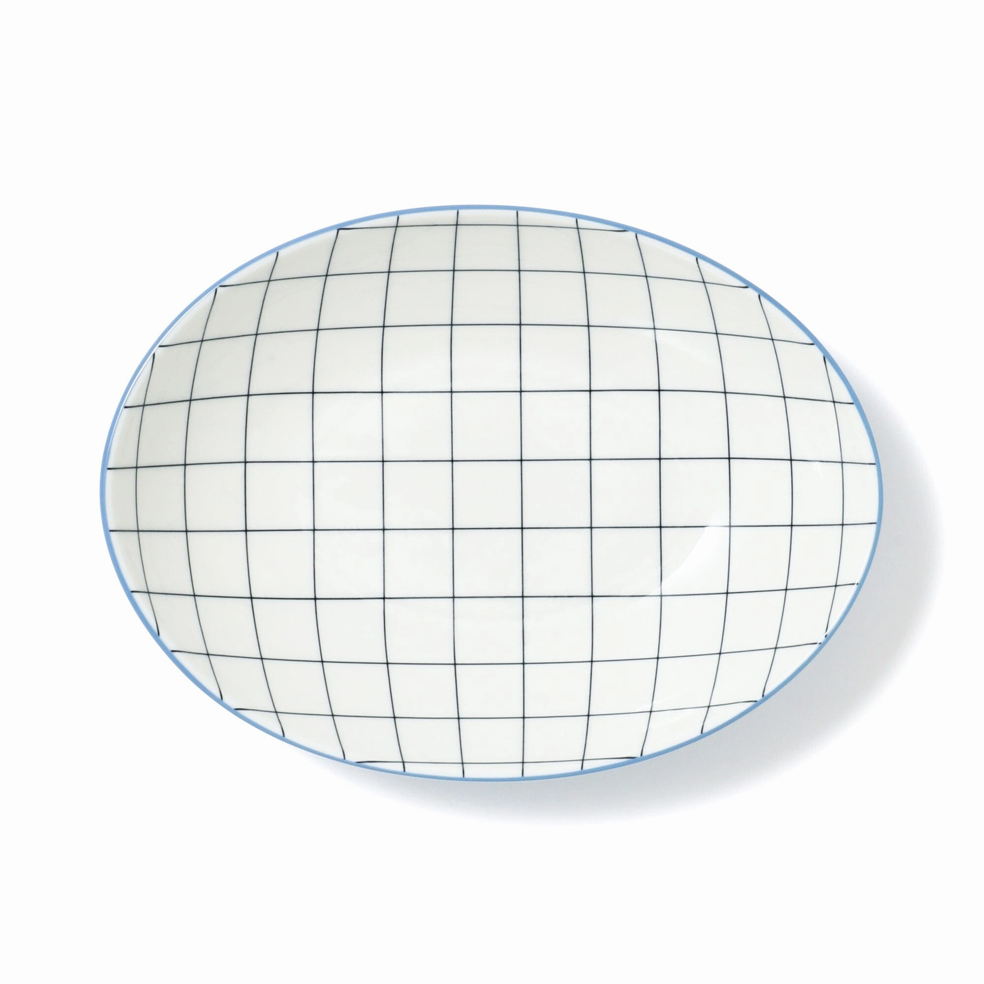 Iroiro Oval Deep plate Windowpane