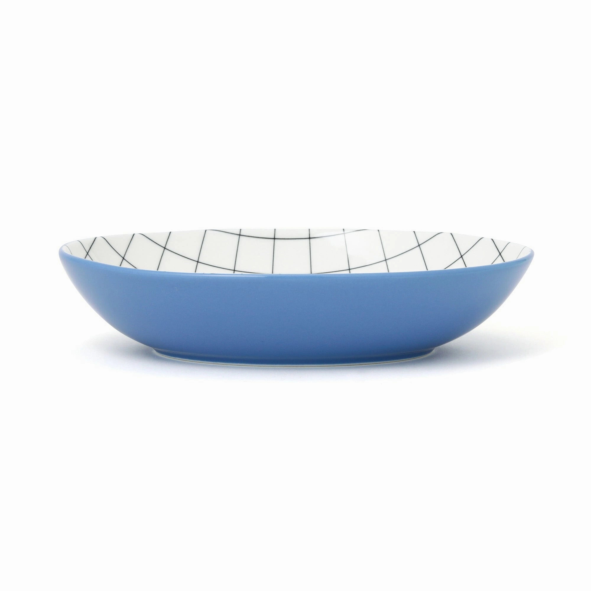 Iroiro Oval Deep plate Windowpanehand-painted ceramic bowl