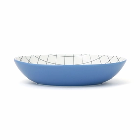 Iroiro Oval Deep plate Windowpanehand-painted ceramic bowl