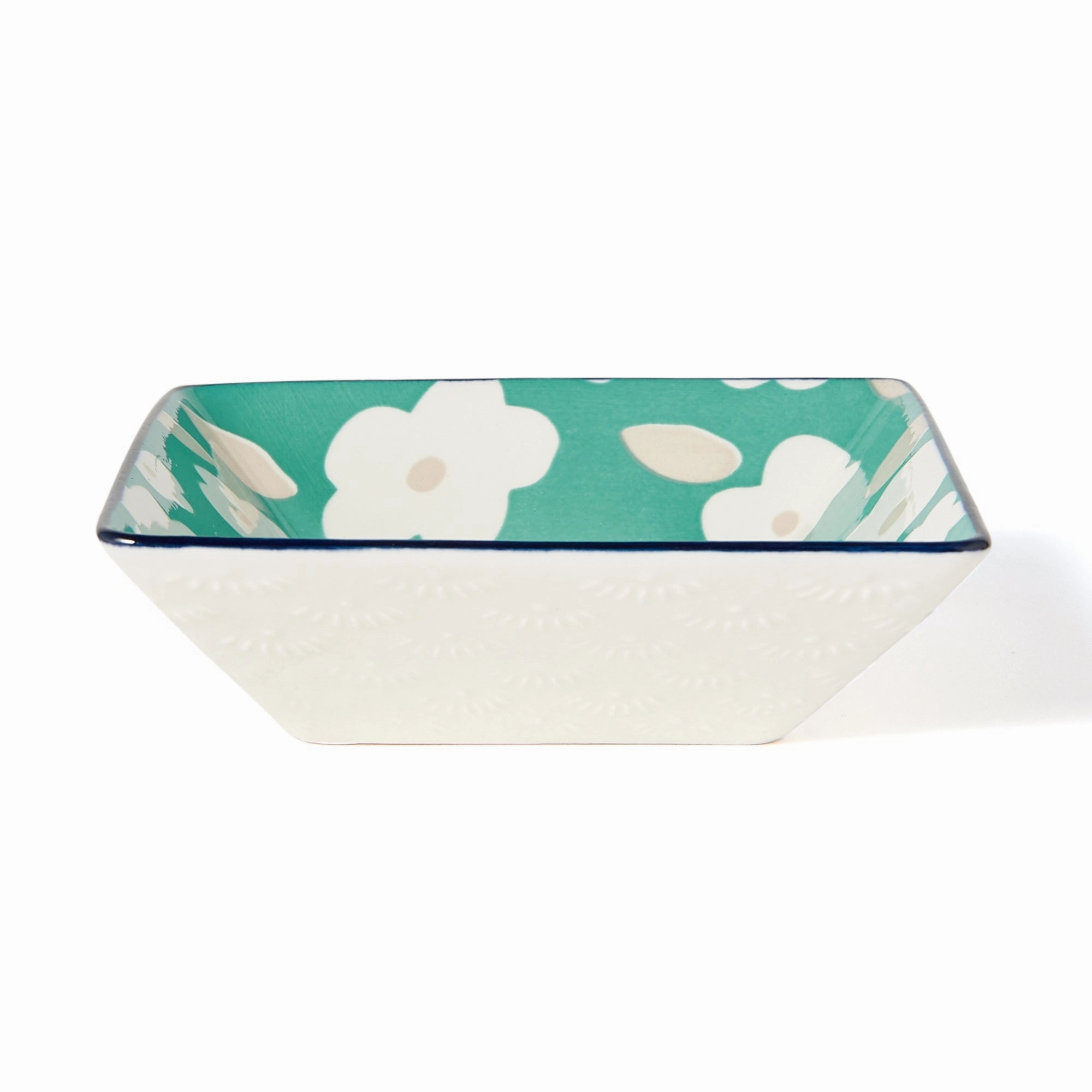 Iroiro Square Retroflowerhand-painted ceramic bowl