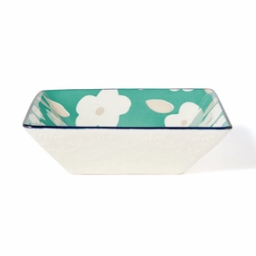 Iroiro Square Retroflowerhand-painted ceramic bowl