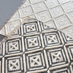 Iruti Textured Modern Tribal Rugmodern color block patchwork rug