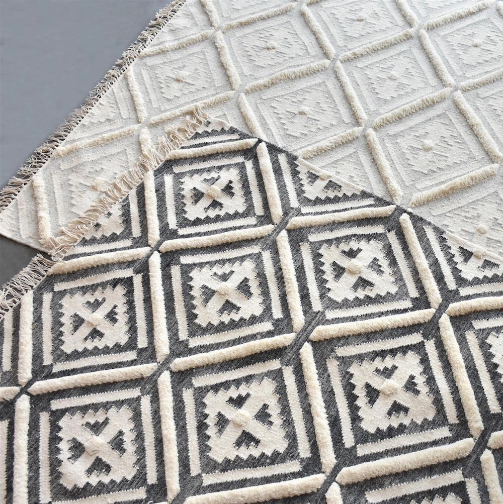 Iruti Textured Modern Tribal Rugmodern color block patchwork rug