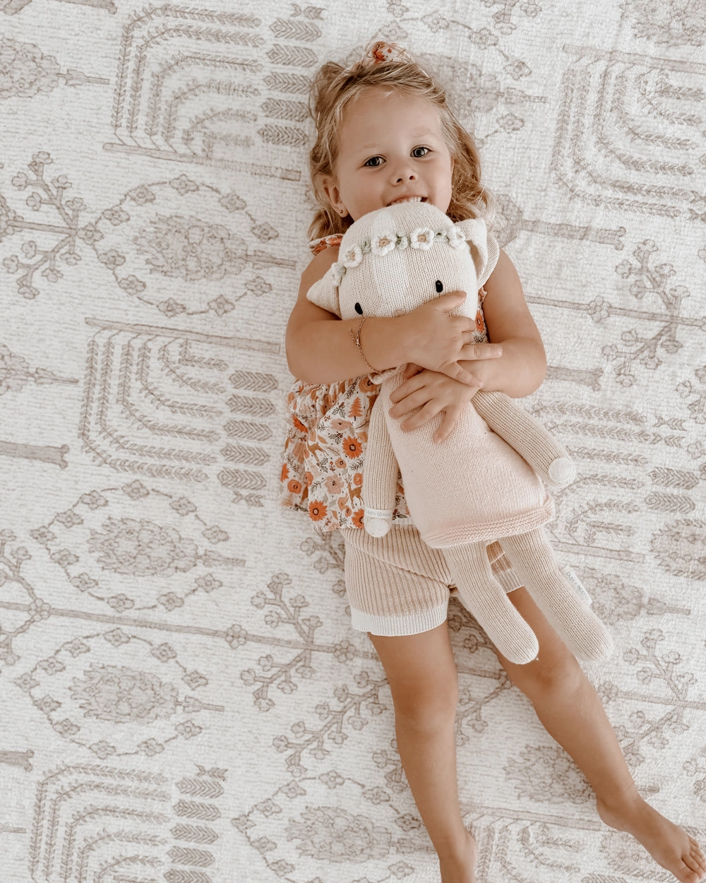 Iska Grey Plush Rollie Pollie Round Playmat