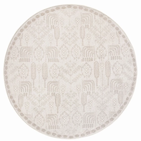 Iska Grey Plush Rollie Pollie Round Playmatmodern color block patchwork rug