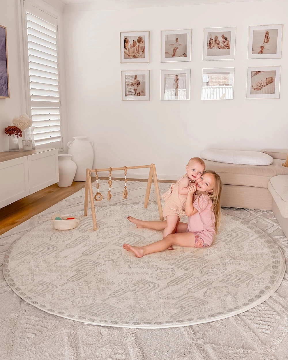 Iska Grey Plush Rollie Pollie Round Playmat