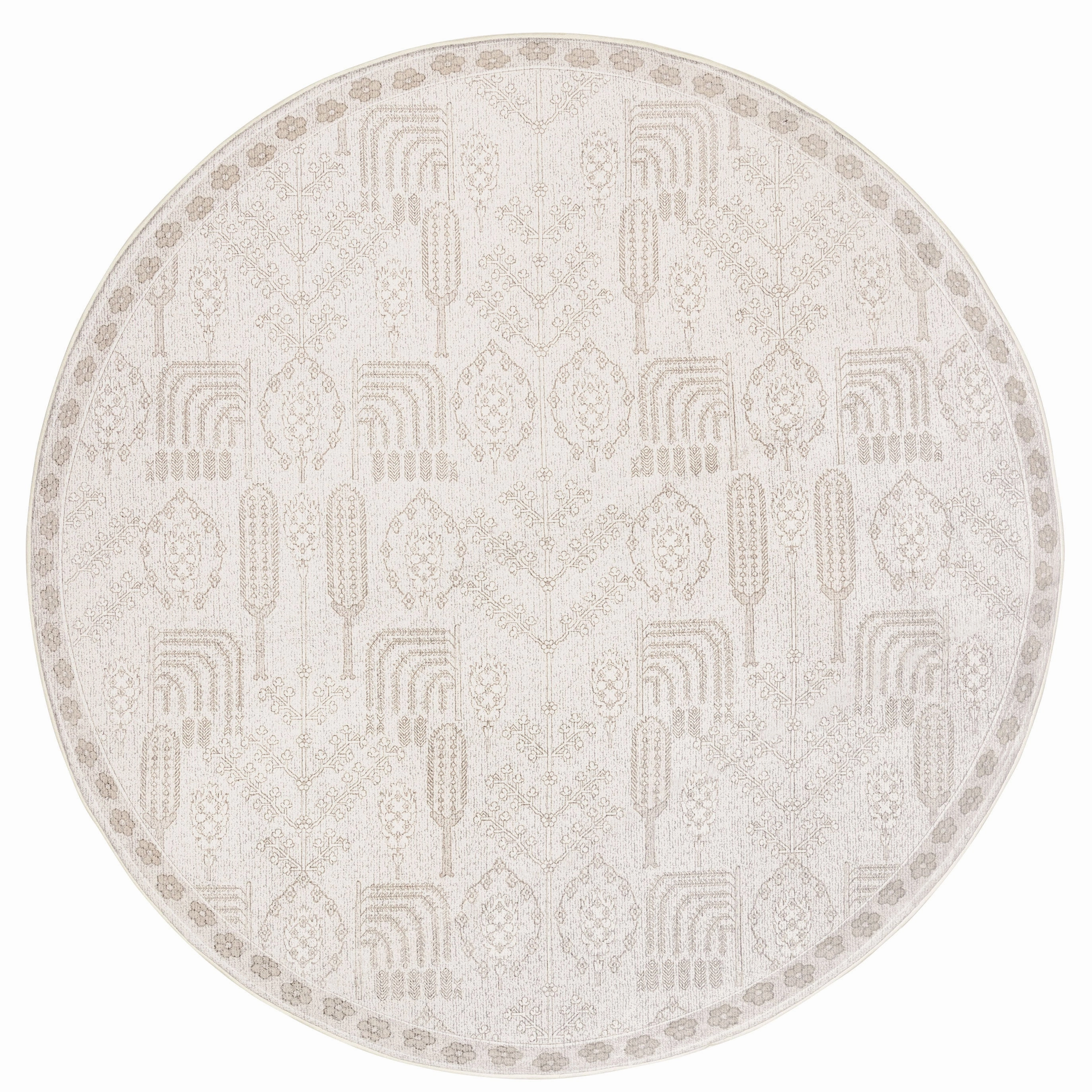 Iska Grey Plush Rollie Pollie Round Playmatmodern color block patchwork rug