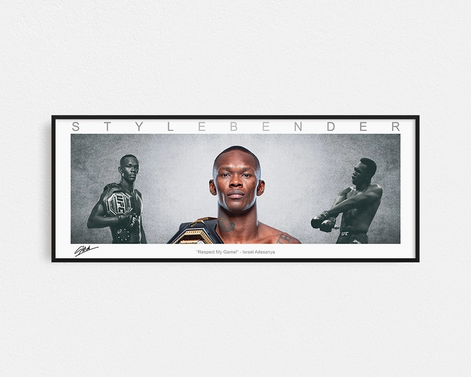 ISRAEL ADESANYA PANORAMIC COLLAGE PRINT SIGNED FRAMED WINGShandmade souvenirs