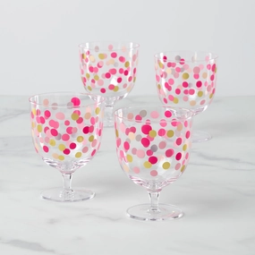 It's Raining Confetti Short Wine Glasses - Set Of 4glass cups ,personalized mugs 