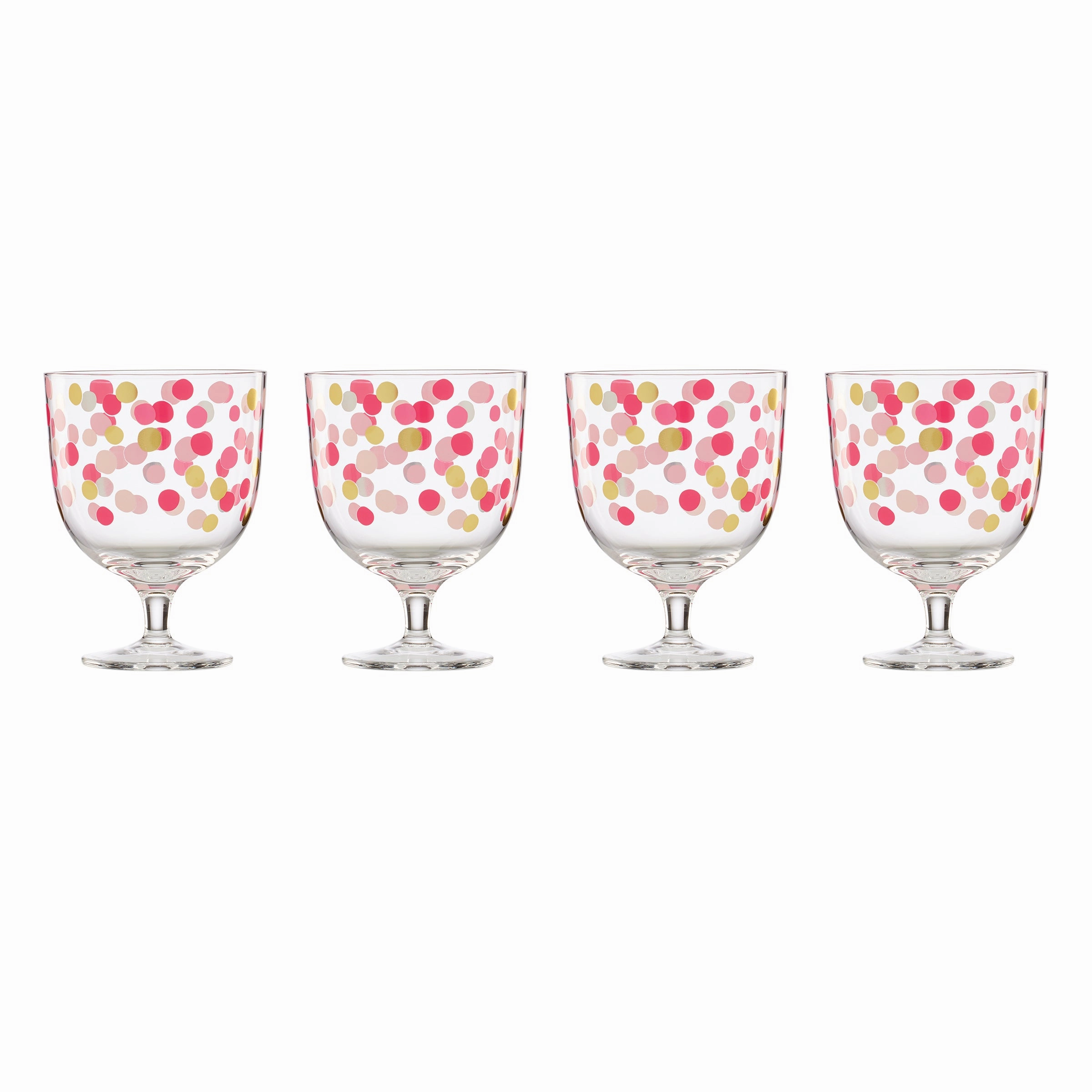 It's Raining Confetti Short Wine Glasses - Set Of 4