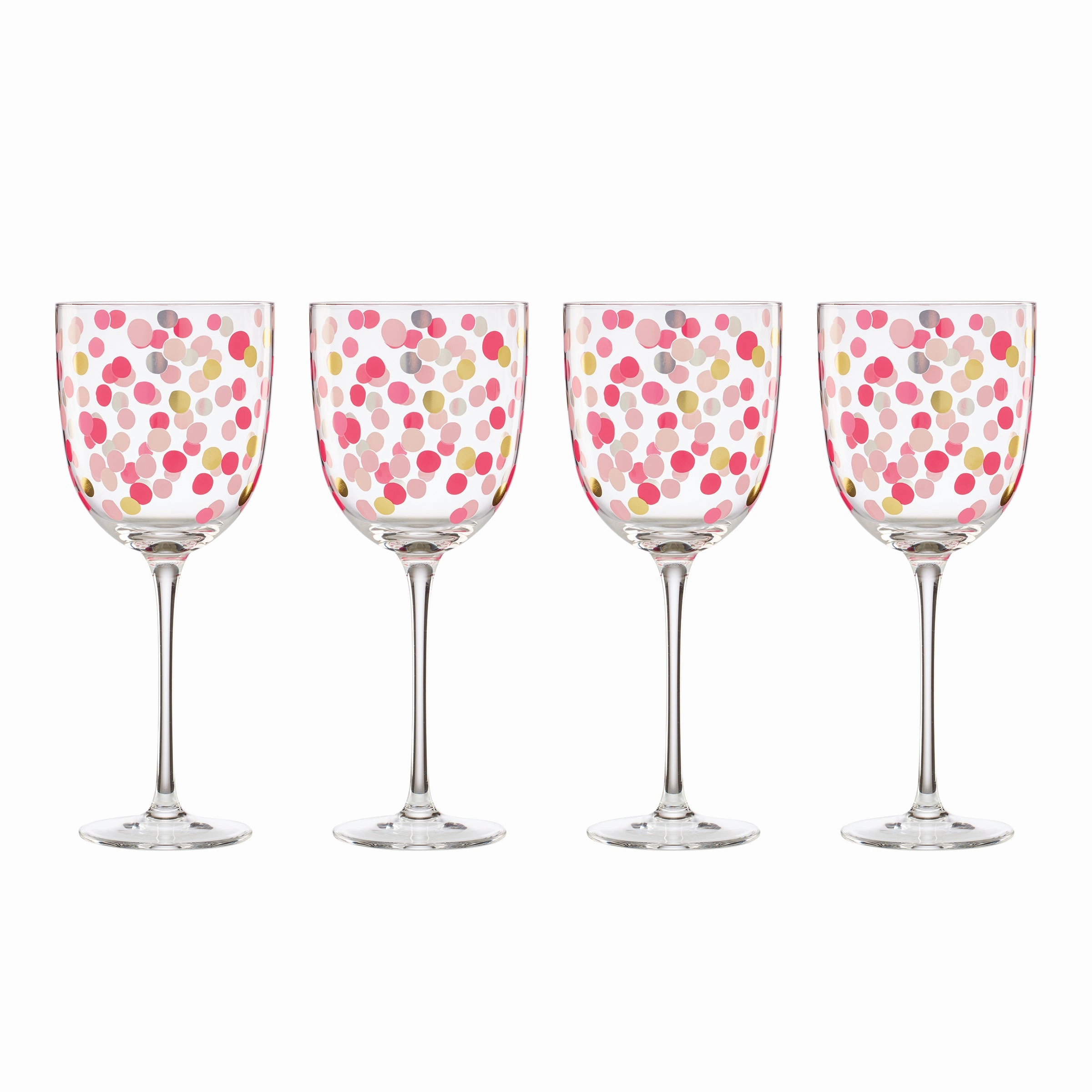 It's Raining Confetti Wine Glasses - Set Of 4