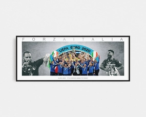 Italy Euro 2020 Collage Print Framed Wingshandmade souvenirs
