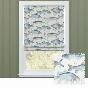Ives Waters Printed Cotton Made to Measure Roman Blinds Cobaltbedding sets ,throw blankets 
