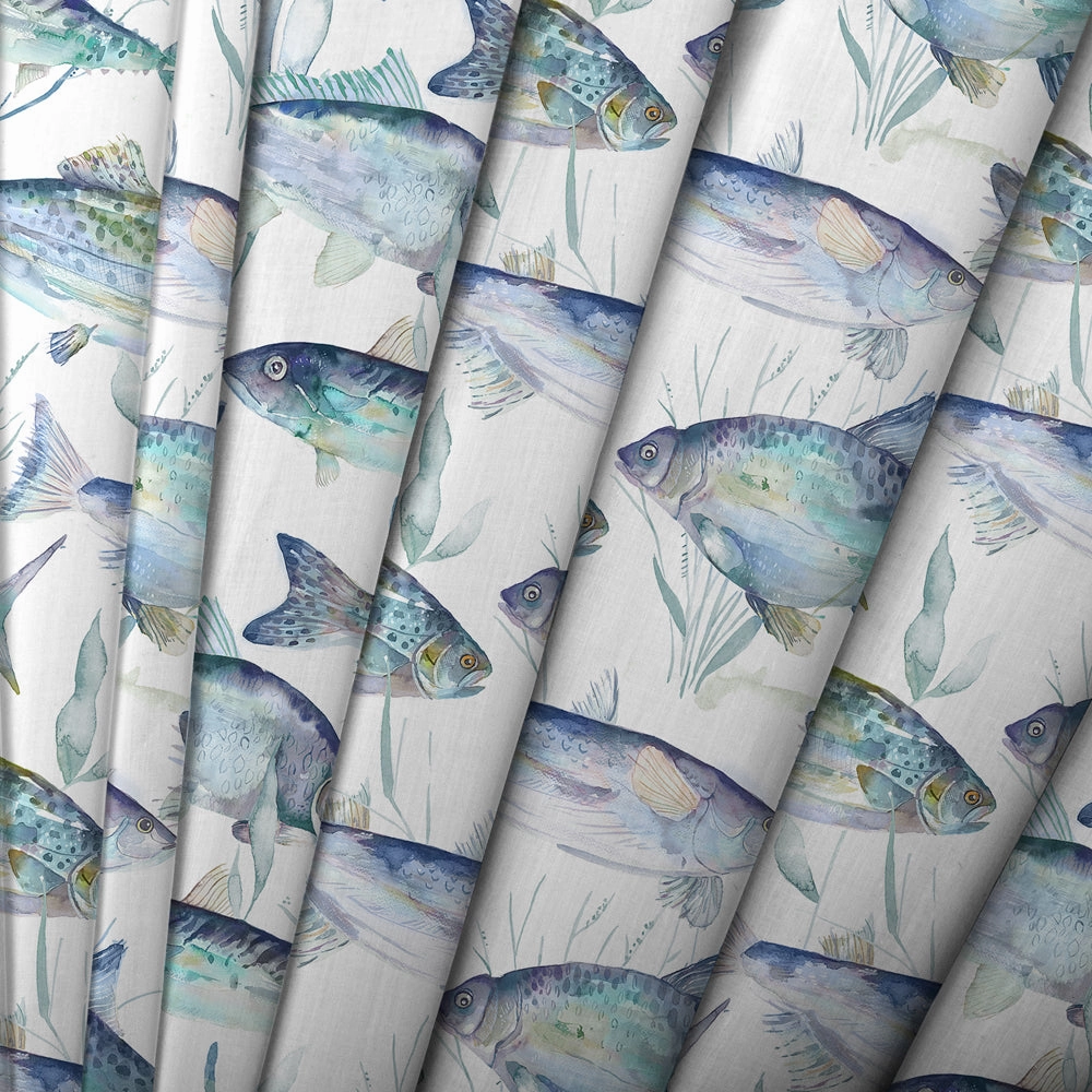 Ives Waters Printed Cotton Made to Measure Roman Blinds Cobalt