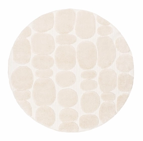 Jacinta Ivory Abstract Round Rugmodern color block patchwork rug