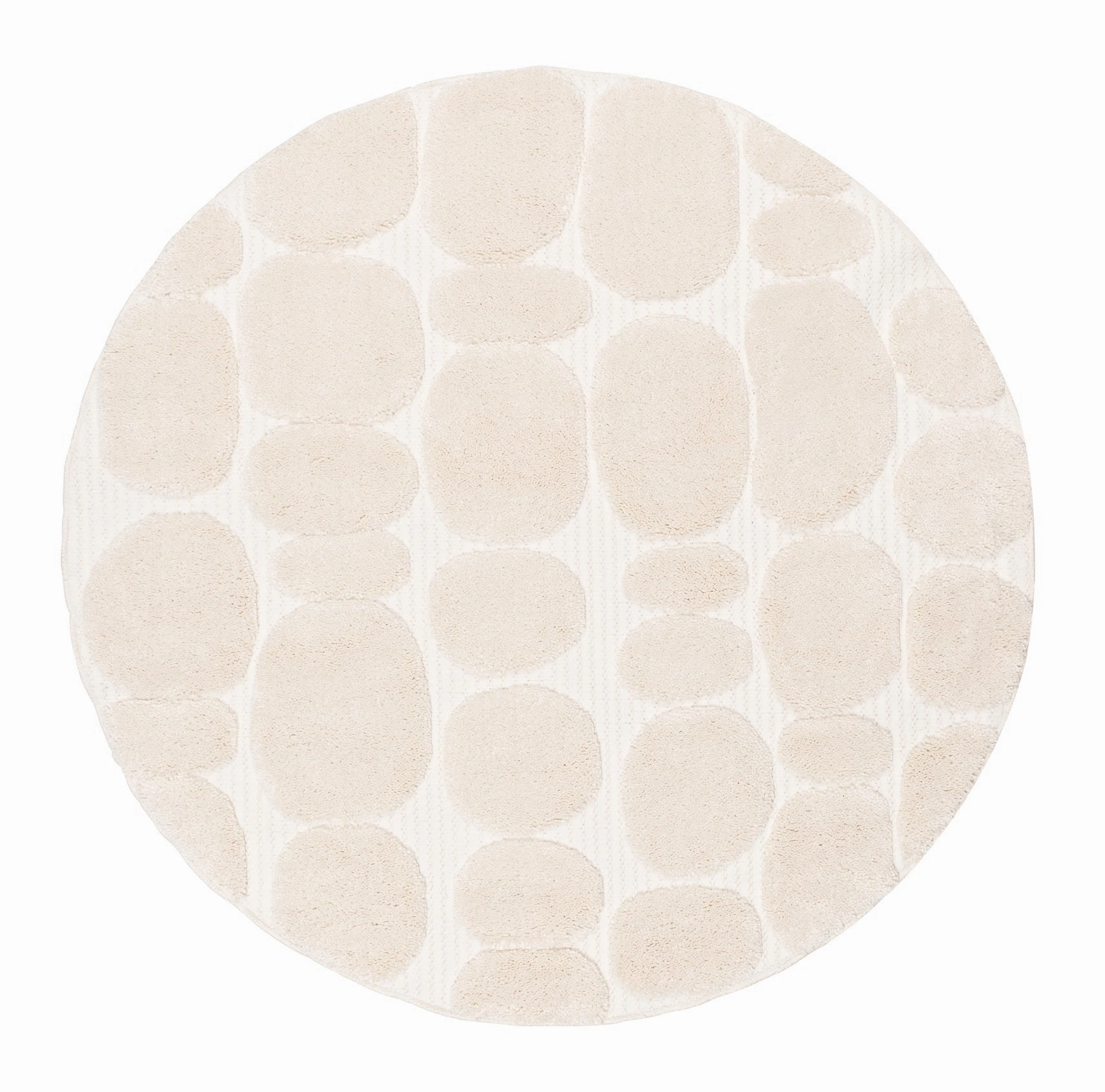 Jacinta Ivory Abstract Round Rugmodern color block patchwork rug