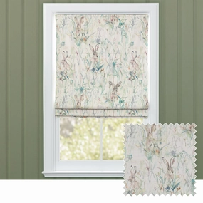 Jack Rabbit Printed Cotton Made to Measure Roman Blinds Creambedding sets ,throw blankets 