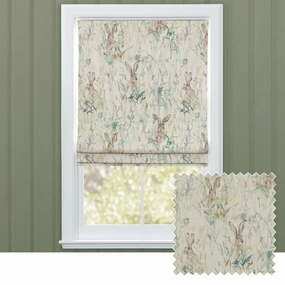 Jack Rabbit Printed Cotton Made to Measure Roman Blinds Naturalbedding sets ,throw blankets 