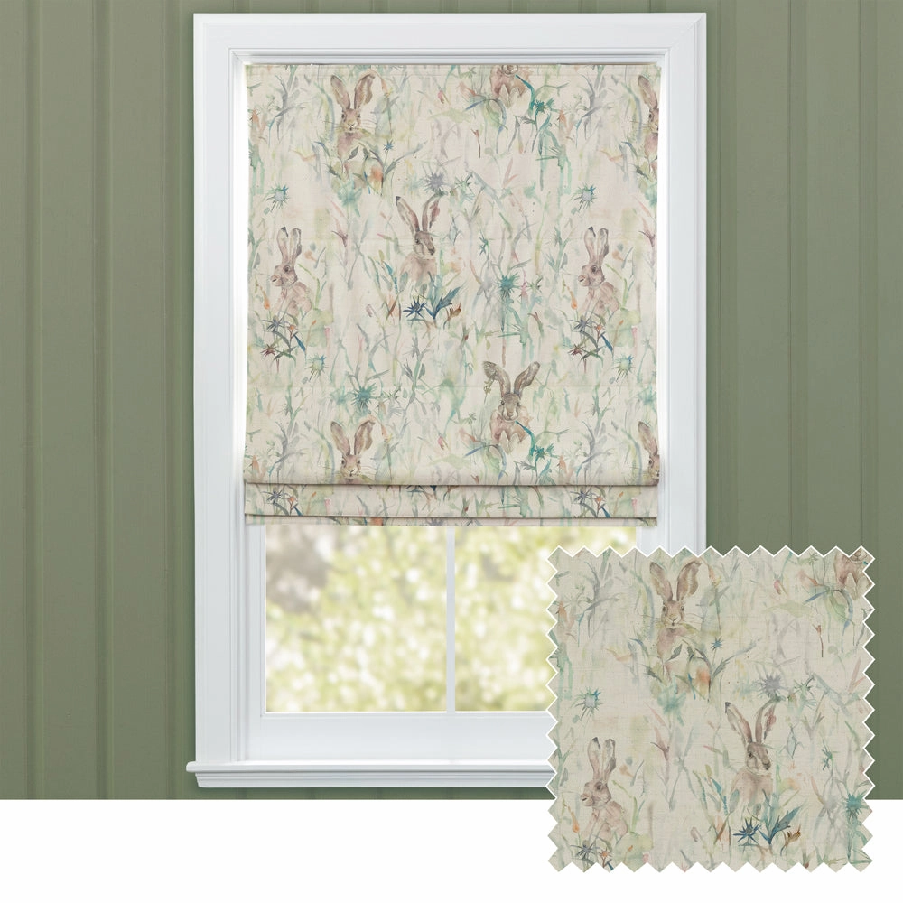 Jack Rabbit Printed Cotton Made to Measure Roman Blinds Naturalbedding sets ,throw blankets 