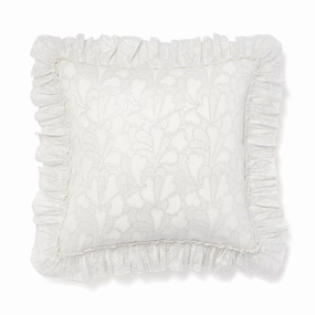 Jacquard Heart Cushion Cover 450 X 450 White X Silverbedding sets ,throw blankets 
