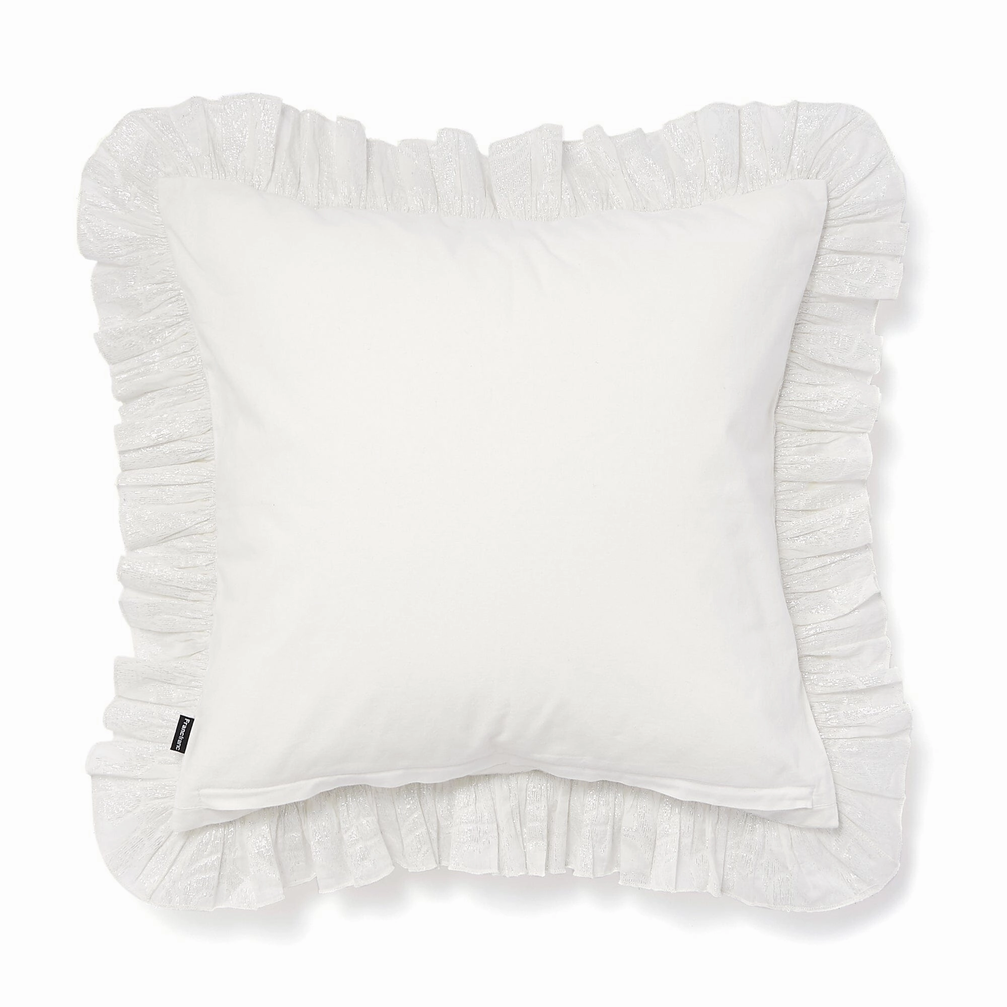 Jacquard Heart Cushion Cover 450 X 450 White X Silver