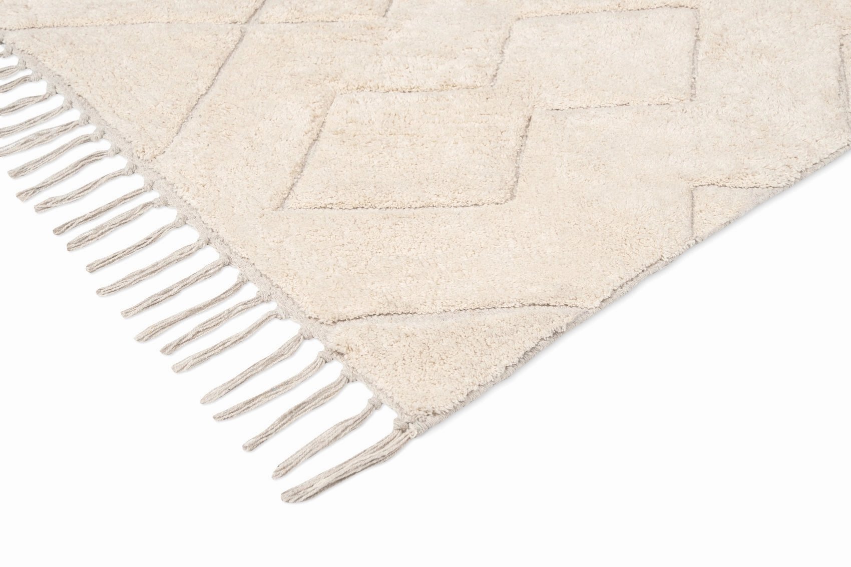 Jahna Cream Beige Diamond Tribal Washable Rug *NO RETURNS UNLESS FAULTY